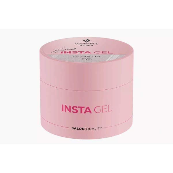 Insta Gel Glow Up 40 ml | Gel constructor rosa frío shimmer