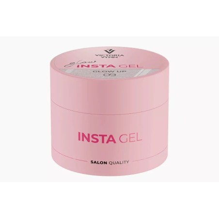 Insta Gel Glow Up 40 ml | Gel constructor rosa frío shimmer