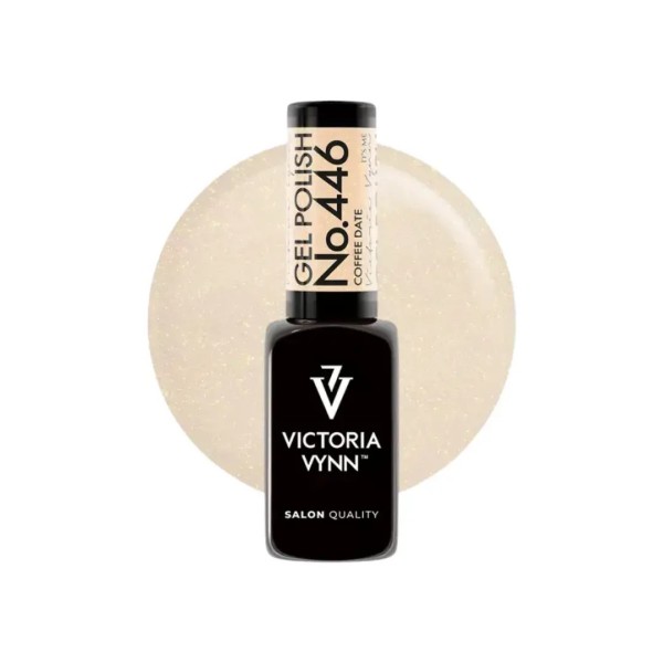 Gel Polish 446 Coffee Date | Beige con brillo dorado