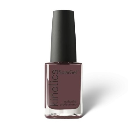 Kinetics SolarGel Grounded - esmalte de uñas sin lampara color marrón ciruela oscuro con matices malva de 15ml