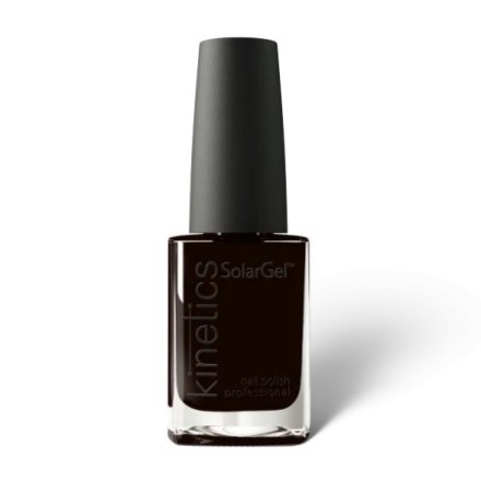 Kinetics SolarGel Confidence - esmalte de uñas sin lampara color marrón chocolate muy oscuro de 15ml
