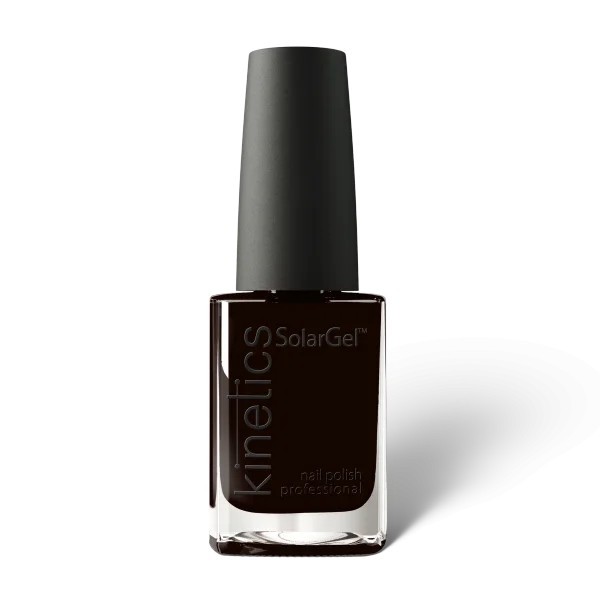 Kinetics SolarGel Confidence - esmalte de uñas sin lampara color marrón chocolate muy oscuro de 15ml