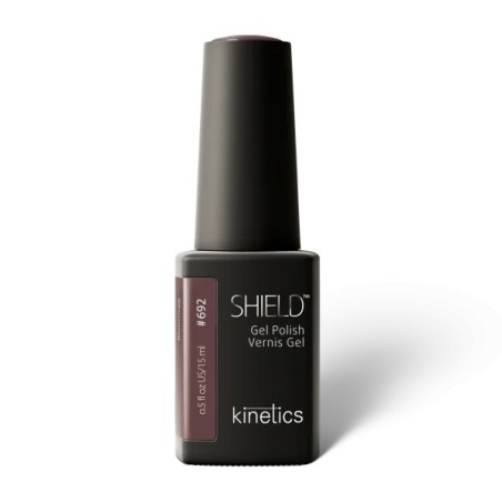 Kinetics Shield Gel Polish Grounded  - esmalte de uñas profesional color marrón ciruela oscuro con matices malva de 15ml