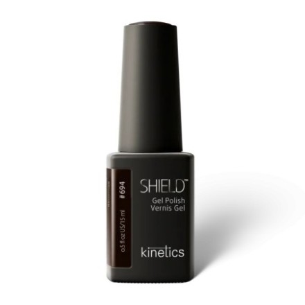 Kinetics Shield Gel Polish Confidence - esmalte de uñas profesional color marrón chocolate muy oscuro de 15ml