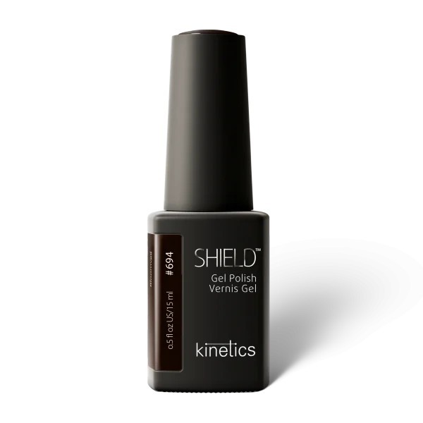 Kinetics Shield Gel Polish Confidence - esmalte de uñas profesional color marrón chocolate muy oscuro de 15ml