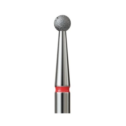 Fresa de diamante IQ Nails con forma de bola y banda roja para manicura profesional