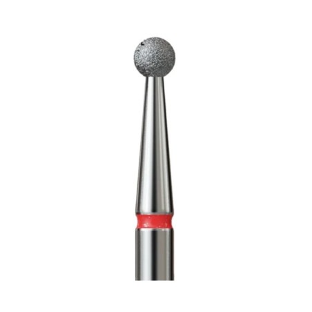 Fresa de diamante IQ Nails con forma de bola y banda roja para manicura profesional