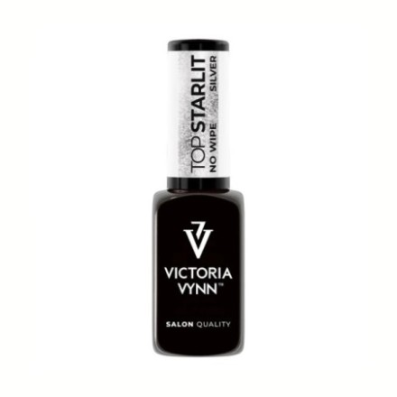 Victoria Vynn Gel Polish Top Starlit Silver No Wipe con glitter plateado