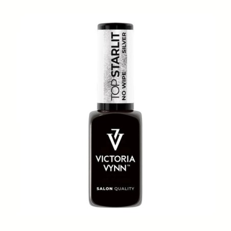 Victoria Vynn Gel Polish Top Starlit Silver No Wipe con glitter plateado