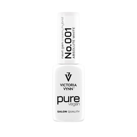 Esmalte semipermanente Pure Vegan Creamy Hybrid 001 Absolute White de Victoria Vynn en tono blanco puro