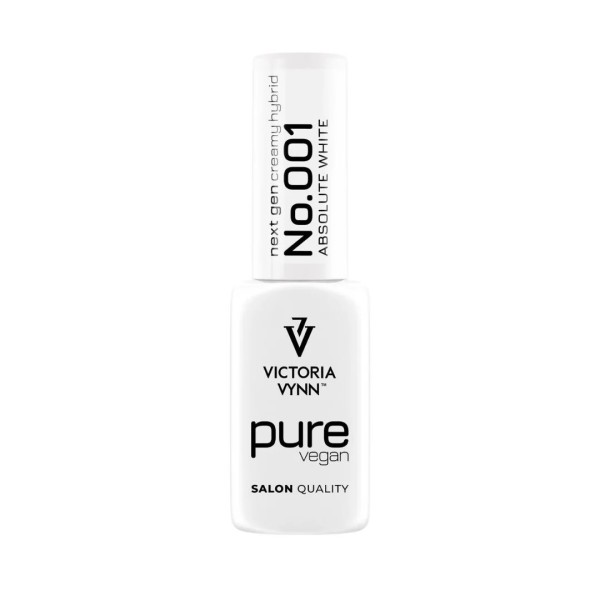 Esmalte semipermanente Pure Vegan Creamy Hybrid 001 Absolute White de Victoria Vynn en tono blanco puro