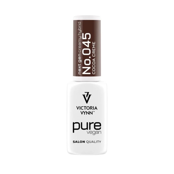 Esmalte semipermanente Pure Vegan Creamy Hybrid 045 Cocoa Creme de Victoria Vynn en tono marrón cacao