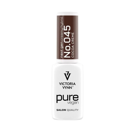 Esmalte semipermanente Pure Vegan Creamy Hybrid 045 Cocoa Creme de Victoria Vynn en tono marrón cacao