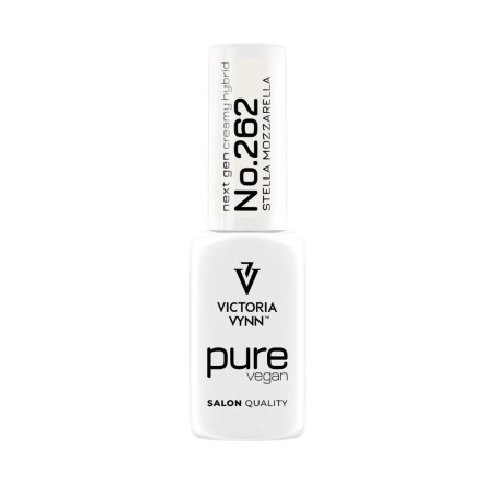 Esmalte semipermanente Pure Vegan Creamy Hybrid 262 Stella Mozzarella de Victoria Vynn en tono blanco cremoso